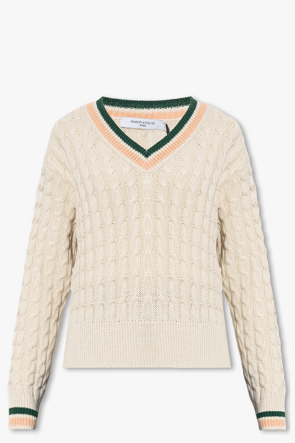 Cream V-neck sweater Maison Kitsuné - Vitkac Canada